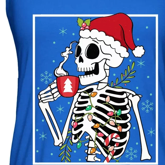 Christmas Skeleton Hot Chocolate Xmas Ladies Essential Flowy Tank