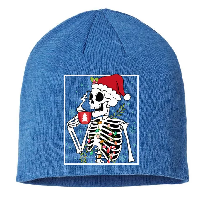 Christmas Skeleton Hot Chocolate Xmas 8 1/2in Sustainable Knit Beanie