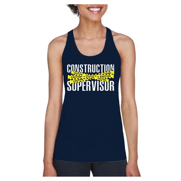 Construction Supervisor Highway Worker Women's Racerback Tank