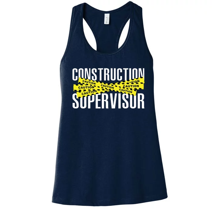 Construction Supervisor Highway Worker Women's Racerback Tank