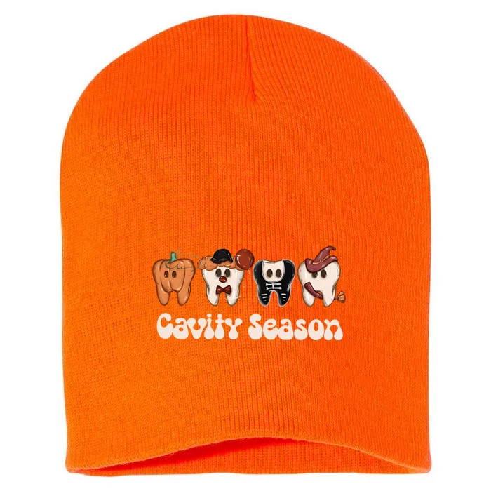 Cavity Season Halloween Funny Dental Squad Short Acrylic Beanie