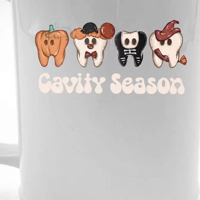 Cavity Season Halloween Funny Dental Squad Front & Back Beer Stein