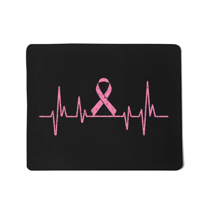 Cancer Survivor Heartbeat Gift Breast Cancer Awareness Mousepad