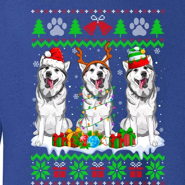 Christmas Siberian Husky Dog Puppy Lover Ugly Xmas Sweater Funny Gift Toddler Sweatshirt