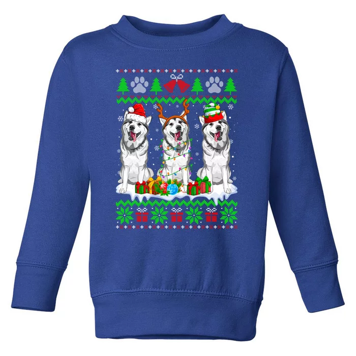 Christmas Siberian Husky Dog Puppy Lover Ugly Xmas Sweater Funny Gift Toddler Sweatshirt