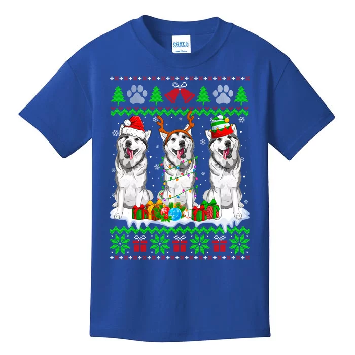 Christmas Siberian Husky Dog Puppy Lover Ugly Xmas Sweater Funny Gift Kids T-Shirt