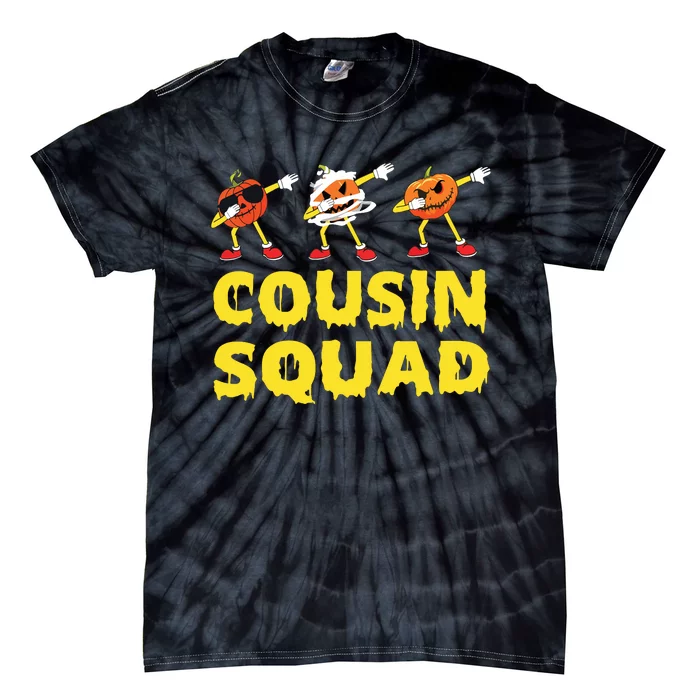 Cousin Squad Halloween Cousin Crew Funny Halloween Pumpkins Tie-Dye T-Shirt