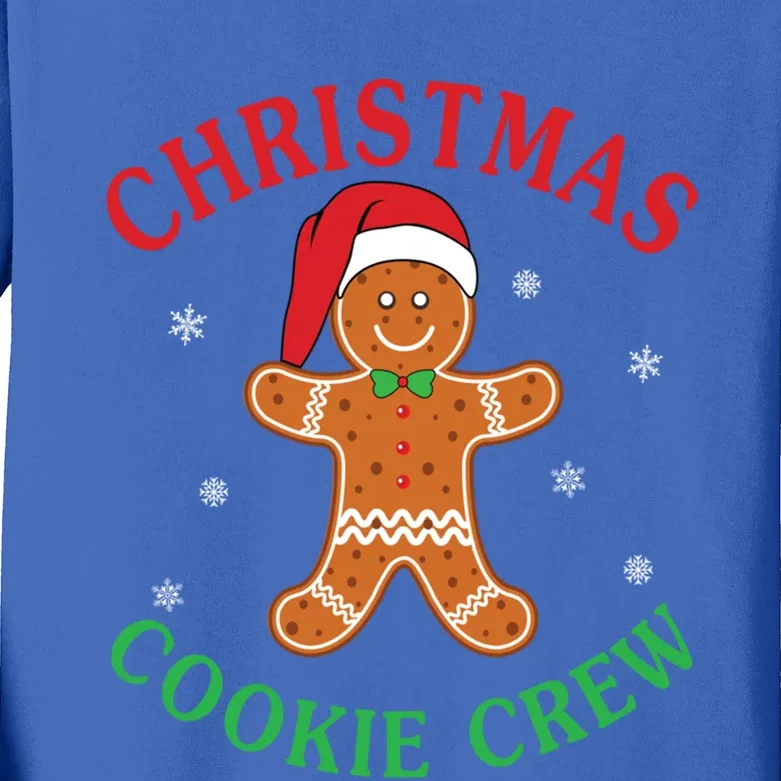 Christmas Santa Hat Gingerbread Cookie Crew Baking Team Cute Gift Kids Long Sleeve Shirt