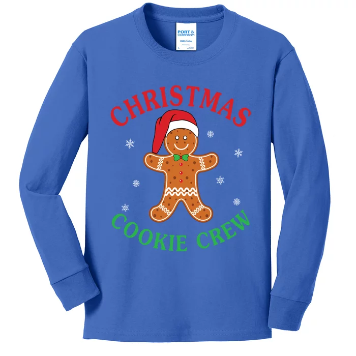 Christmas Santa Hat Gingerbread Cookie Crew Baking Team Cute Gift Kids Long Sleeve Shirt