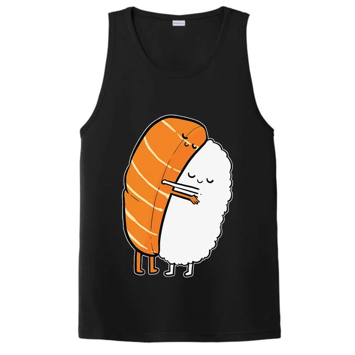 Cute Sushi Hug Salmon Maki Anime Figure Japanese Manga Performance Tank