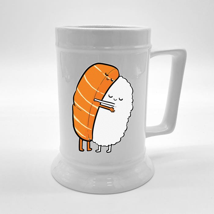 Cute Sushi Hug Salmon Maki Anime Figure Japanese Manga Front & Back Beer Stein