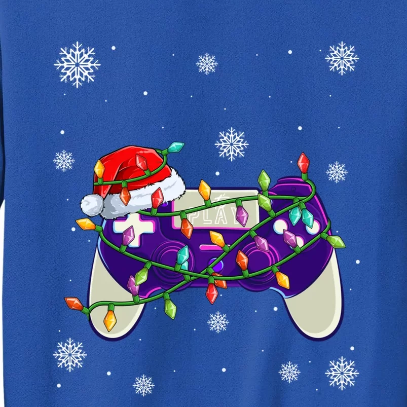 Christmas Santa Hat Video Gamer Controller Xmas Gift Tall Sweatshirt