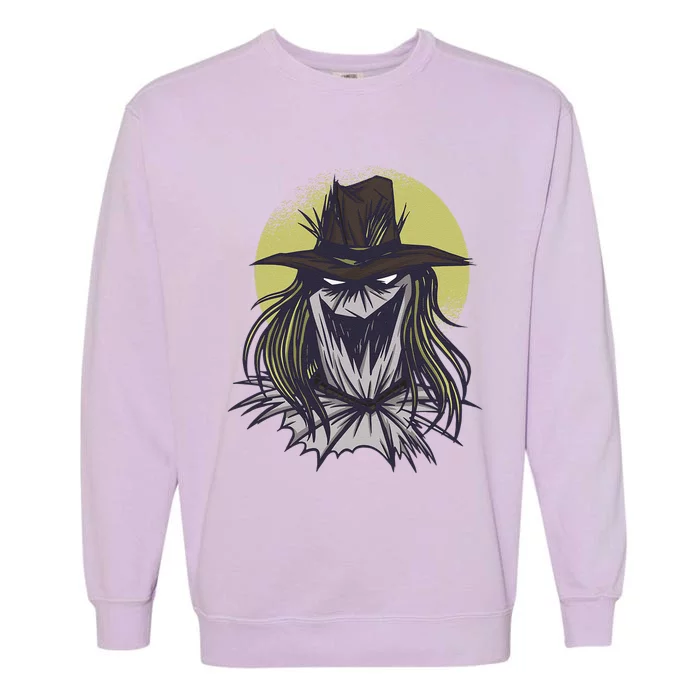 Creepy Scarecrow Halloween Garment-Dyed Sweatshirt