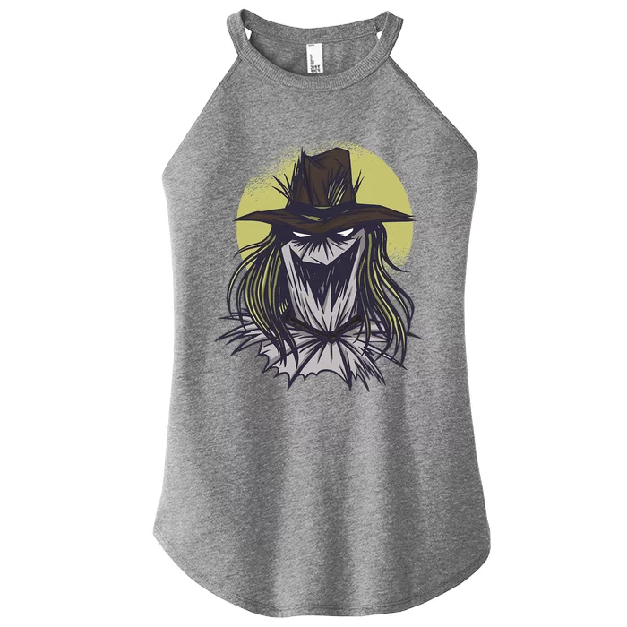 Creepy Scarecrow Halloween Women’s Perfect Tri Rocker Tank