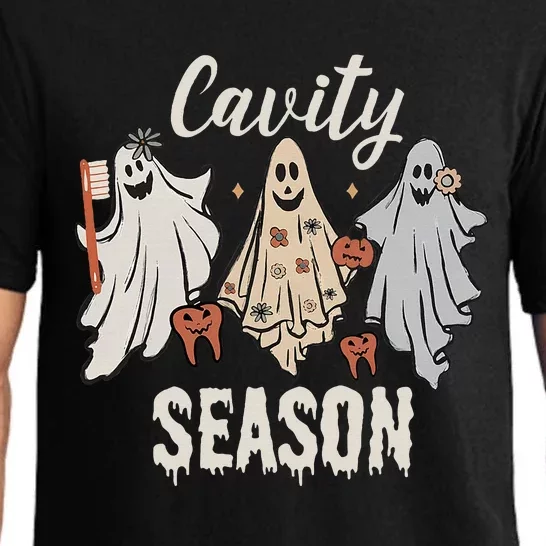 Cavity Season Halloween Funny Dental Ghosts And Toothbrush Pajama Set