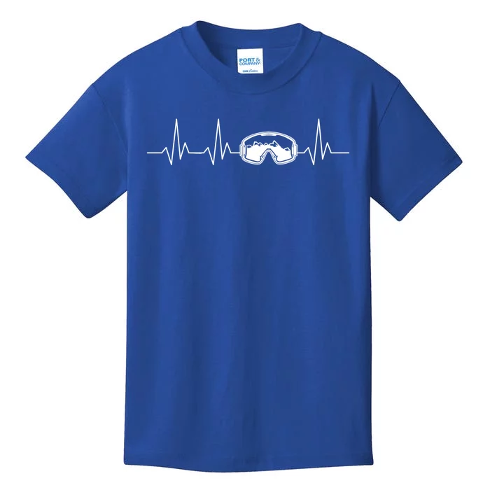 Colorado Ski Heartbeat Skiing Goggles Snow Mountain Winter Cute Gift Kids T-Shirt