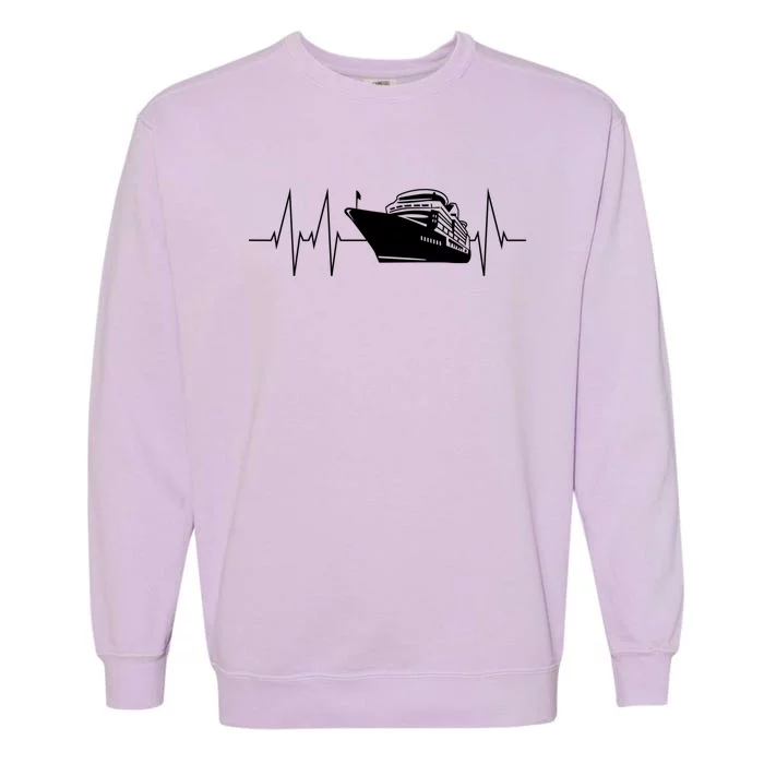 Cruise Ship Heartbeat Family Cruise Gift Garment-Dyed Sweatshirt