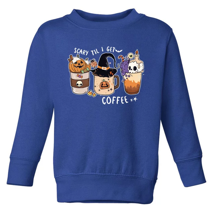 Cute Spooky Halloween Pumpkin S Coffee Gift Toddler Sweatshirt