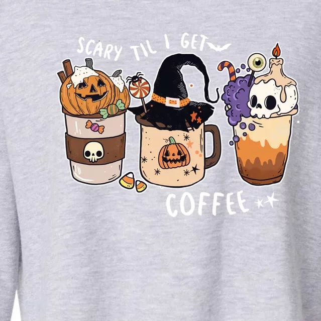 Cute Spooky Halloween Pumpkin S Coffee Gift Cropped Pullover Crew