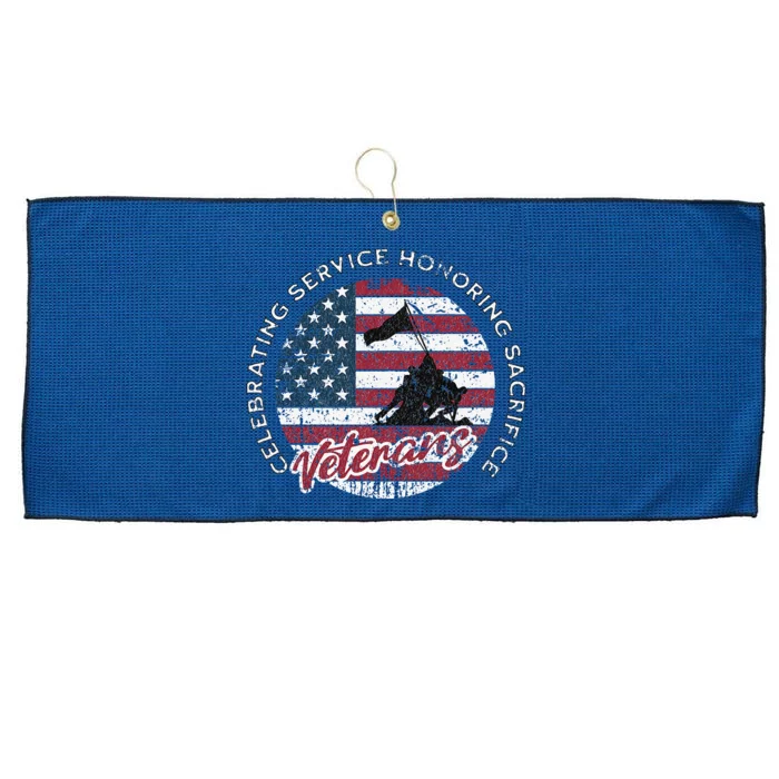 Celebrating Service Honoring Sacrifice Patriot Large Microfiber Waffle Golf Towel