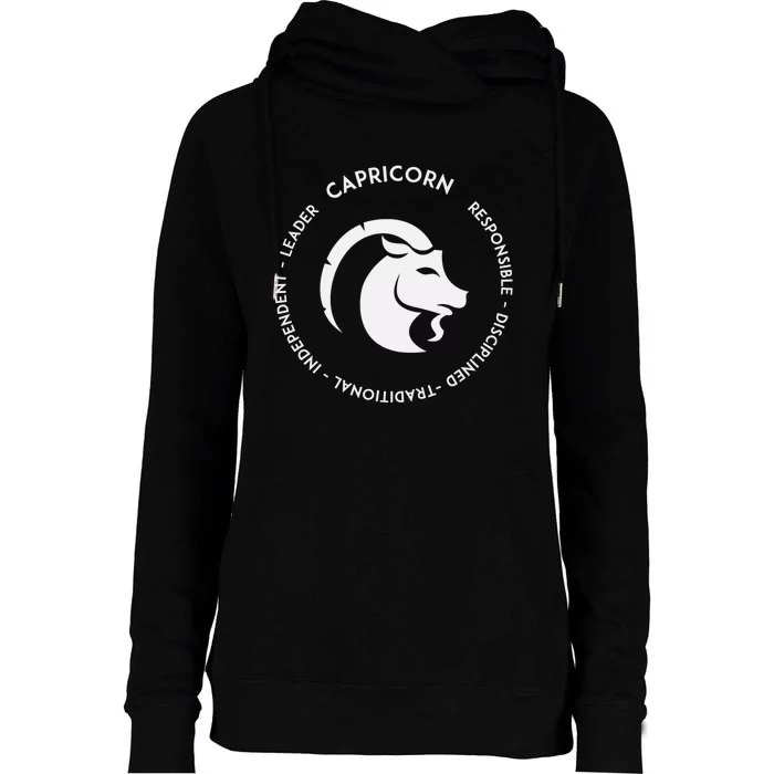 Capricorn  Starsign Horoscope Zodiac Sign Astrology Gift Womens Funnel Neck Pullover Hood