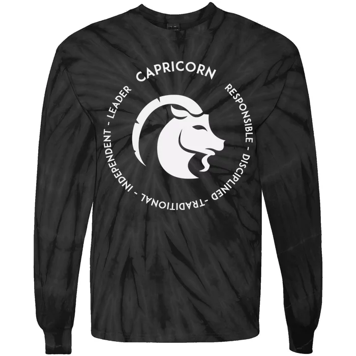 Capricorn  Starsign Horoscope Zodiac Sign Astrology Gift Tie-Dye Long Sleeve Shirt