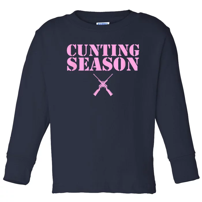 Cunting Season Hunting Counting Season Funny Toddler Long Sleeve Shirt