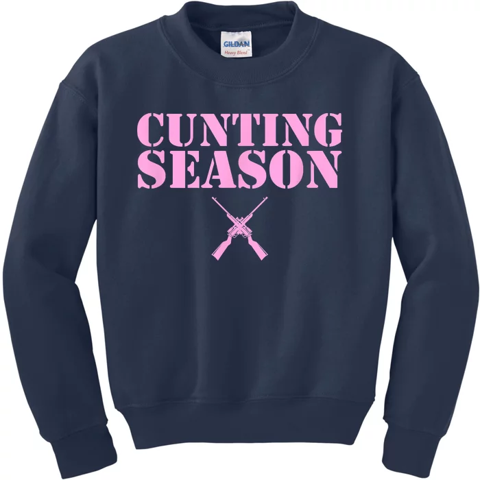 Cunting Season Hunting Counting Season Funny Kids Sweatshirt