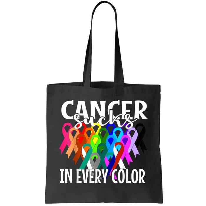 CANCER SUCKS logo tote bag.