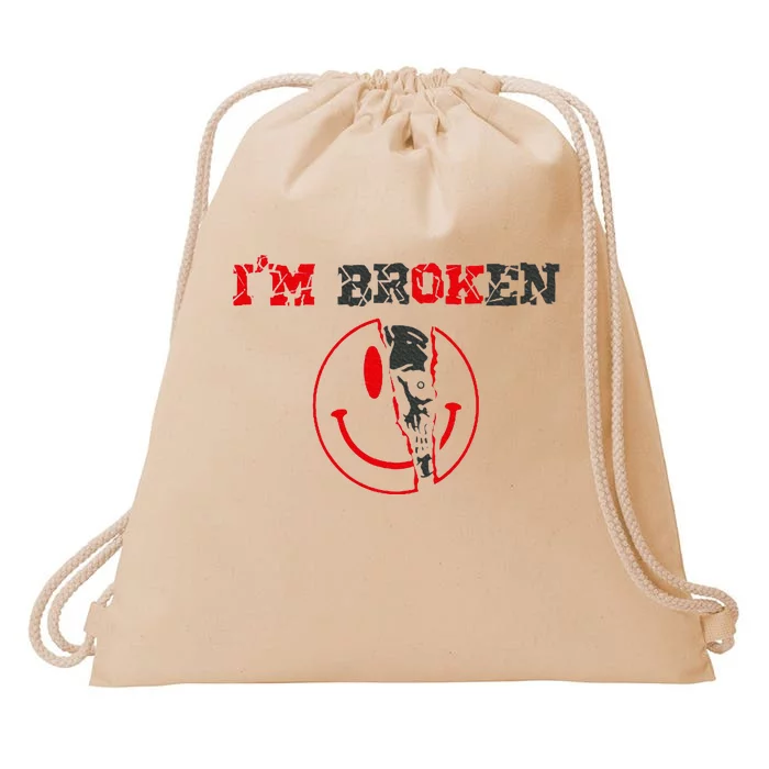 Confused Smile Im Broken Invisible Illness Drawstring Bag