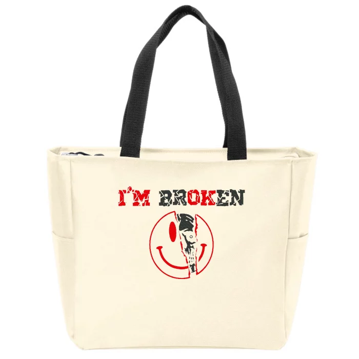 Confused Smile Im Broken Invisible Illness Zip Tote Bag