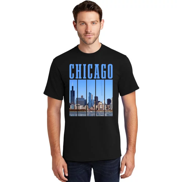 Chicago Skyline Illinois Vintage Pride Chicago Tall T-Shirt