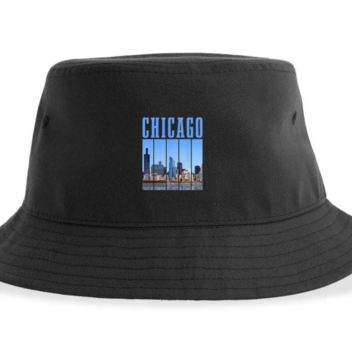 Chicago Skyline Illinois Vintage Pride Chicago Sustainable Bucket Hat