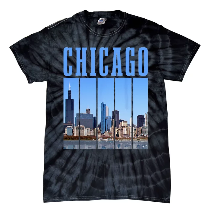 Chicago Skyline Illinois Vintage Pride Chicago Tie-Dye T-Shirt