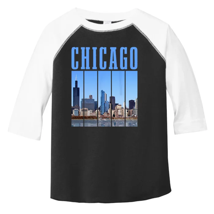 Chicago Skyline Illinois Vintage Pride Chicago Toddler Fine Jersey T-Shirt