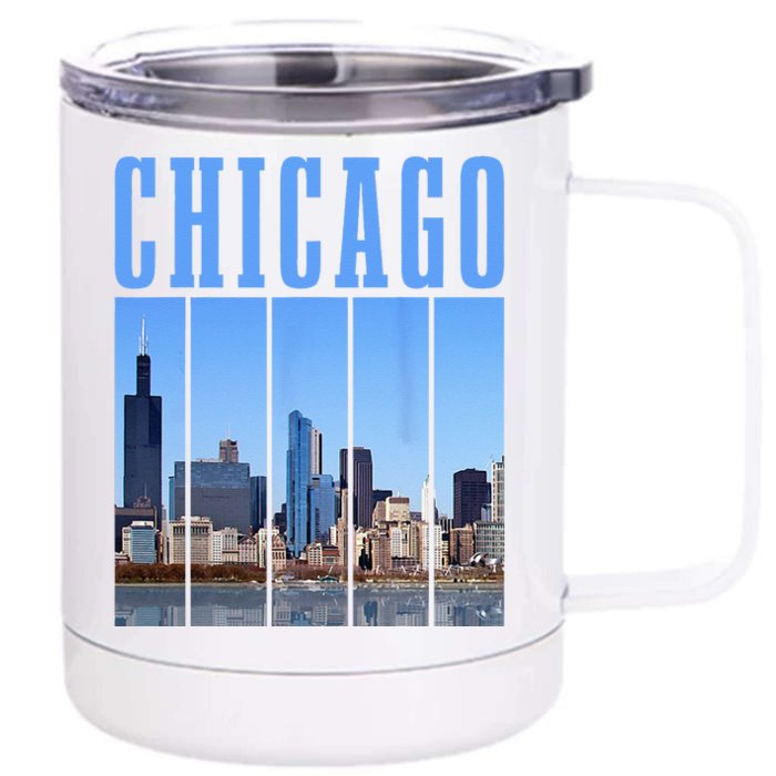 Chicago Skyline Illinois Vintage Pride Chicago Front & Back 12oz Stainless Steel Tumbler Cup