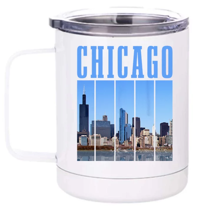 Chicago Skyline Illinois Vintage Pride Chicago Front & Back 12oz Stainless Steel Tumbler Cup