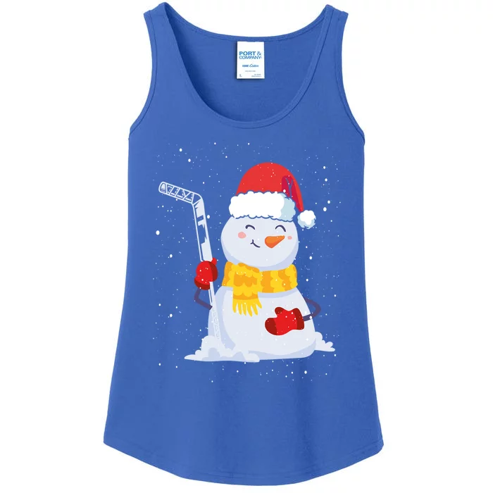 Christmas Snow Ice Hockey Player Funny Xmas Sports Cute Gift Ladies Essential Tank