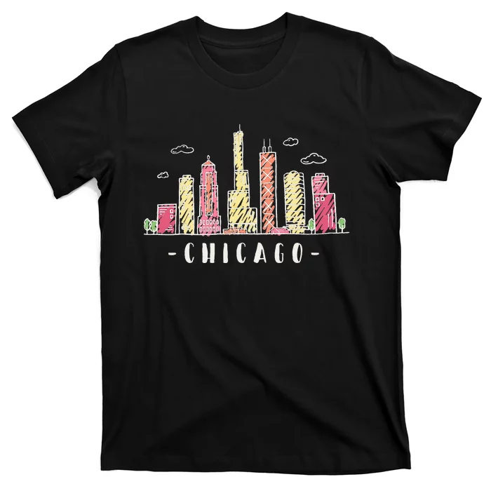 Chicago Skyline Illinois Vintage T-Shirt