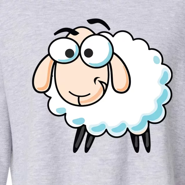 Cute Sheepp Illustration Adorable Sheepp Cropped Pullover Crew