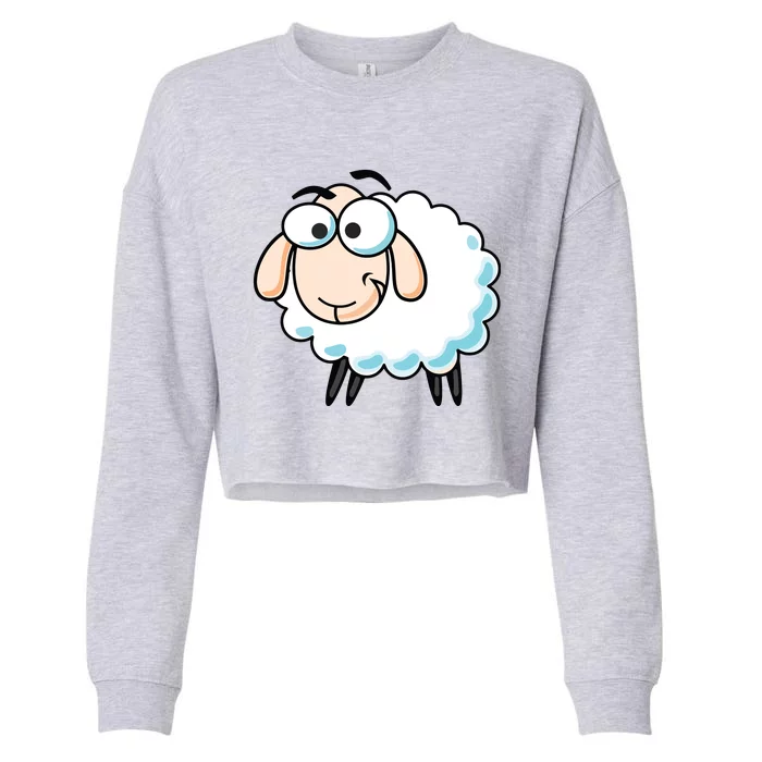 Cute Sheepp Illustration Adorable Sheepp Cropped Pullover Crew