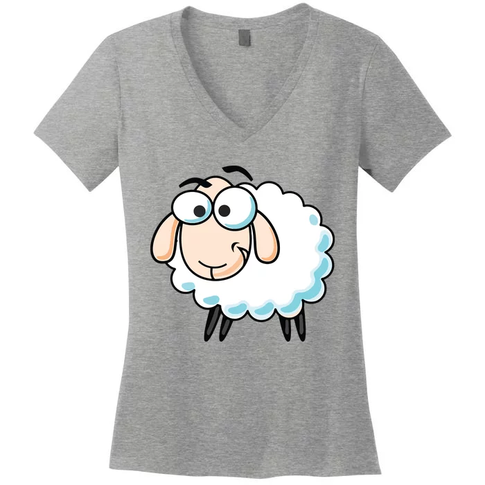 Cute Sheepp Illustration Adorable Sheepp Women's V-Neck T-Shirt