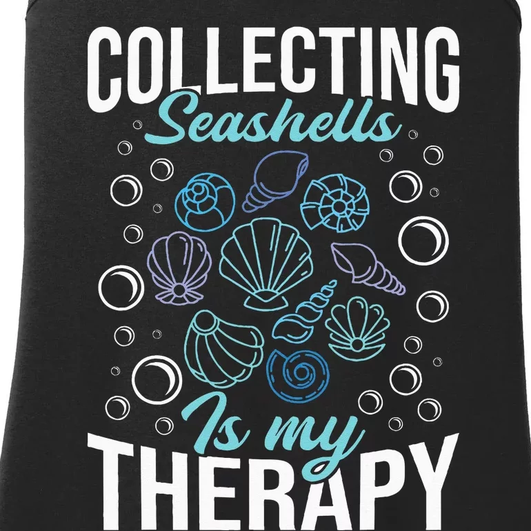 Collecting Seashells Is My Therapy Shelling Beachcomber Ladies Essential Tank