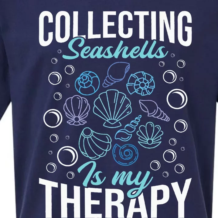 Collecting Seashells Is My Therapy Shelling Beachcomber Sueded Cloud Jersey T-Shirt