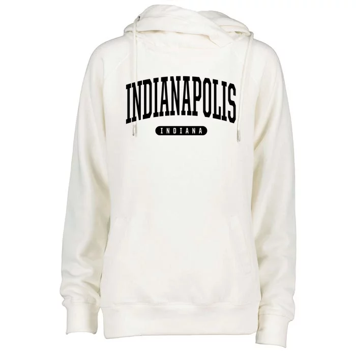 College Style Indianapolis Indiana Souvenir Gift Indy Gift Womens Funnel Neck Pullover Hood