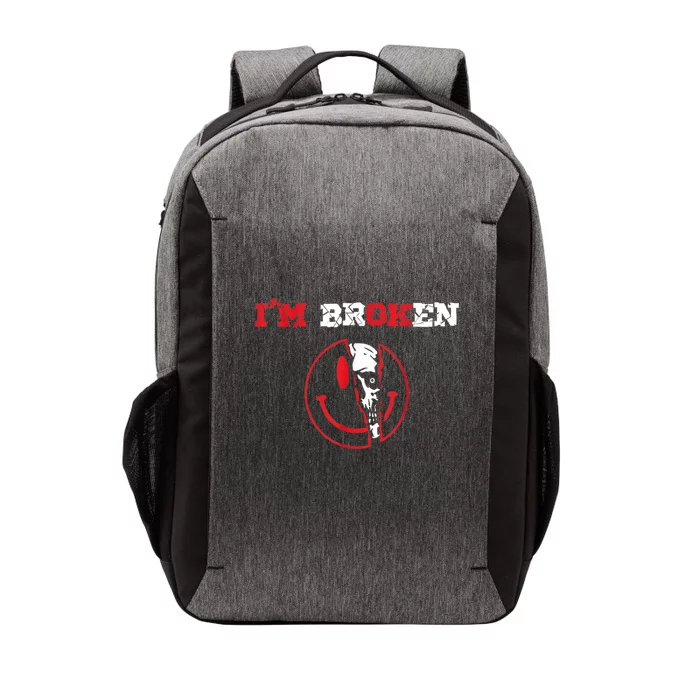 Confused Smile I'm Broken Invisible Illness I'm OK Broken Vector Backpack