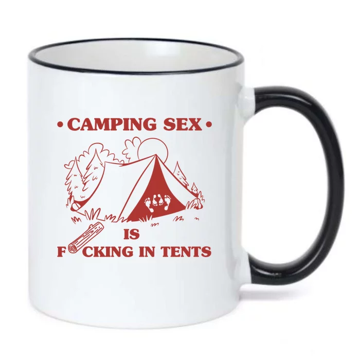 Camping Sex Is Fcking In Tents Naughty Camping Dad Joke Gift Black Color Changing Mug