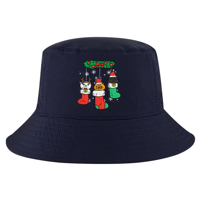 Cats Santa In Christmas Stockings Cute Xmas Funny Cool Comfort Performance Bucket Hat