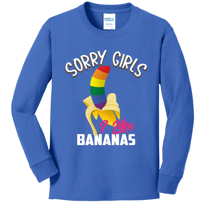 Cool Sorry I Like Bananas Funny Sarcastic Gay Gift Kids Long Sleeve Shirt