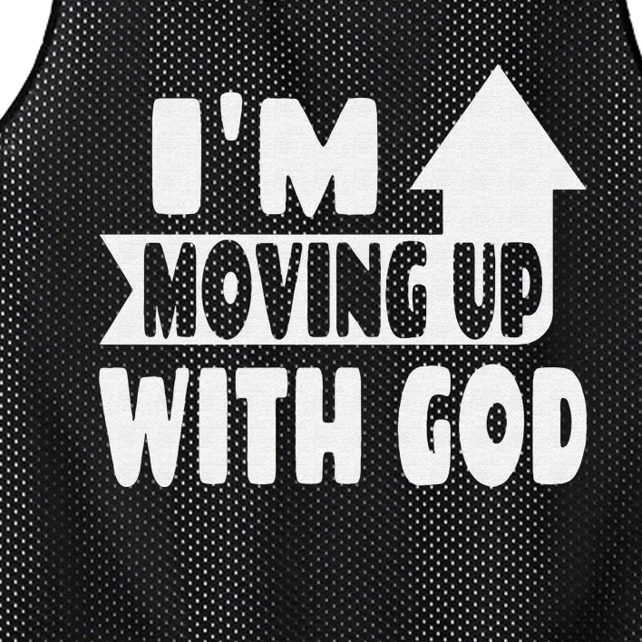 Christian Saying I'm Moving Up With God Inspirational Mesh Reversible Basketball Jersey Tank